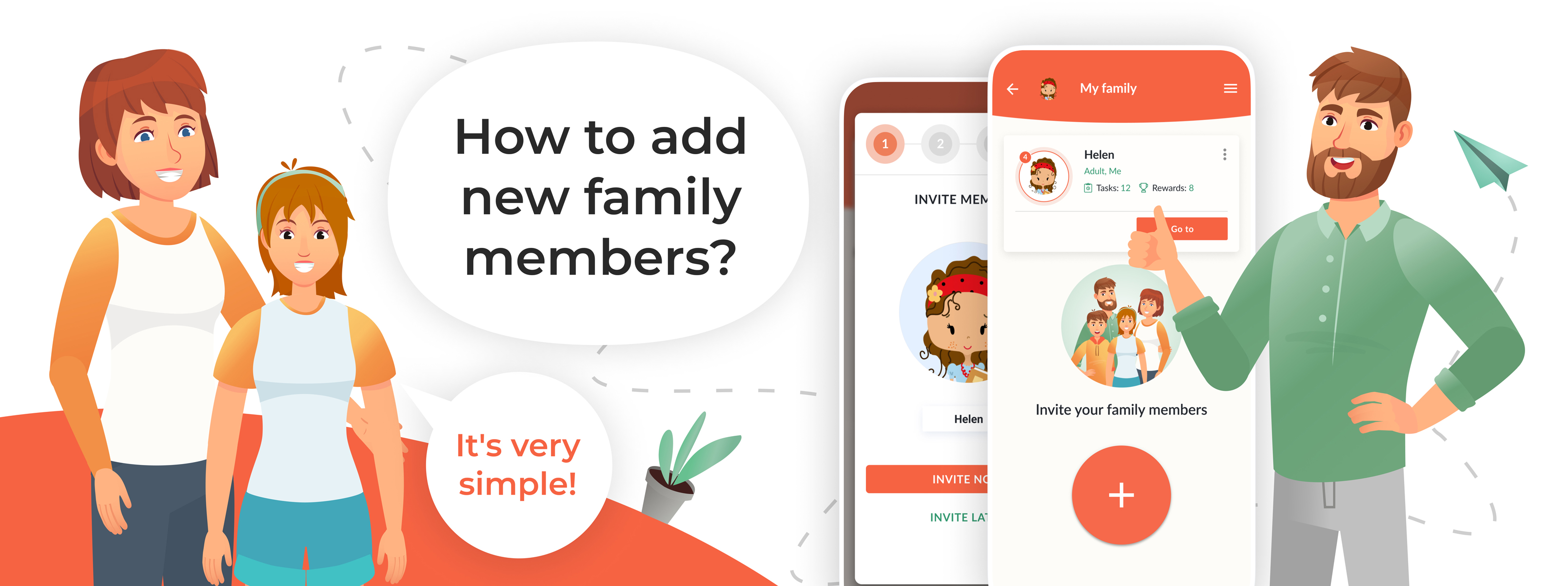 How to add a new family member to the app?
